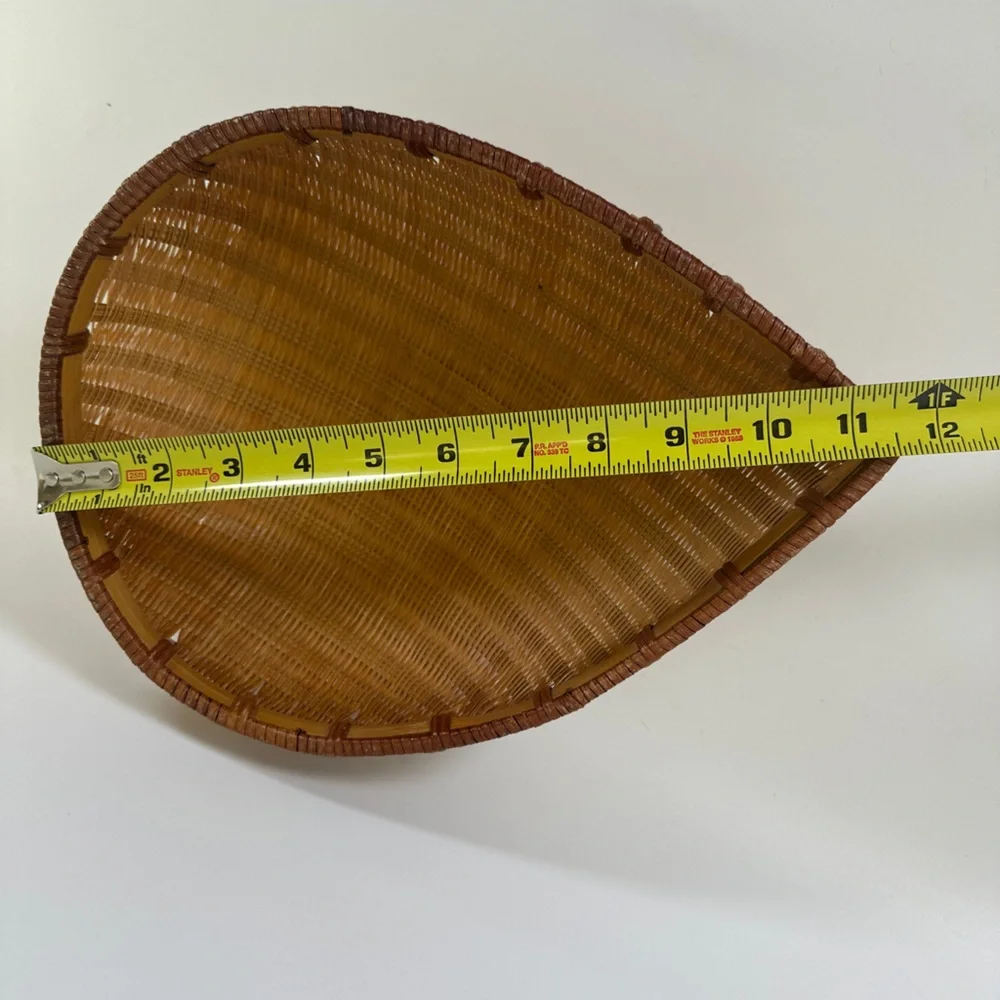 VTG Teardrop Shaped Wicker Woven Basket Decorative Curved Boho Rain‎ Drop